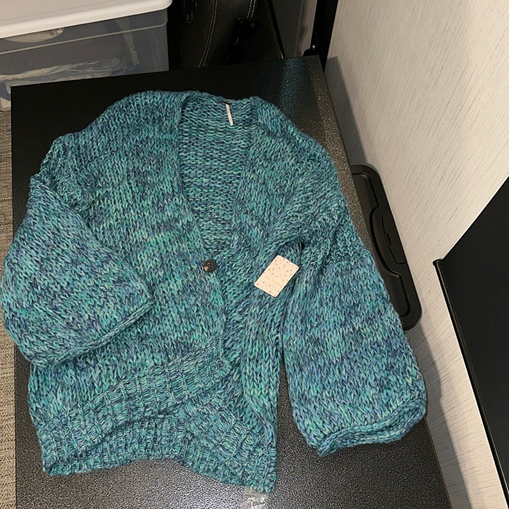 Free people arctic combo thick knit cardigan oversized M